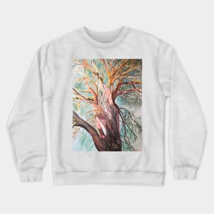 Tree in sunshine painting Crewneck Sweatshirt